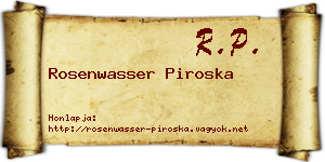 Rosenwasser Piroska névjegykártya